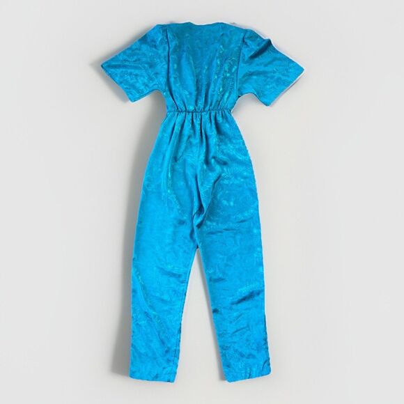 VTG Calhoun Turquoise Floral Jumpsuit Size S - Picture 6 of 7